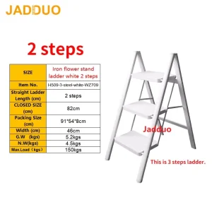 Iron Flower Stand Ladder White