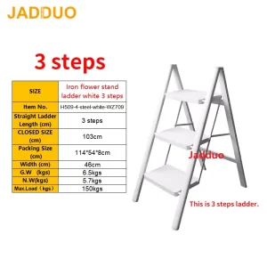 Iron Flower Stand Ladder White