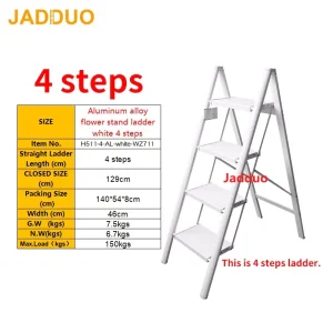 Aluminum Alloy Flower Stand Ladder White