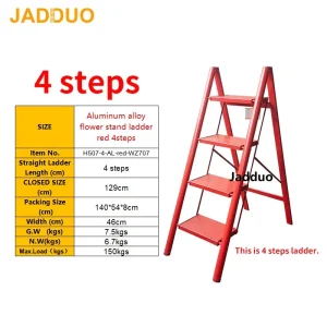 Red Aluminum Alloy Flower Stand Ladder