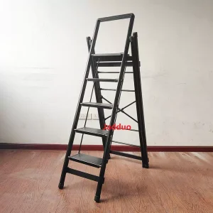 Black Multifunctional Ladder Drying Rack Household Ladder Extra Wide Tread