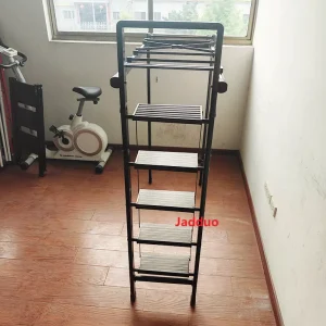 Black Multifunctional Ladder Drying Rack Household Ladder Extra Wide Tread