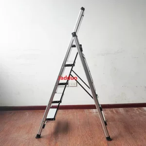Iron Handrail Aluminum Pedal Household Ladder White