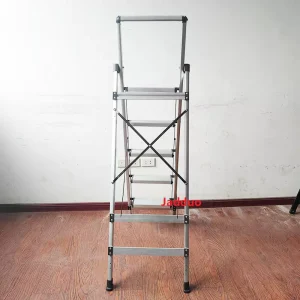 Iron Handrail Aluminum Pedal Household Ladder White