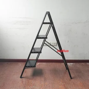 Black Aluminum Flower Stand Step Ladder