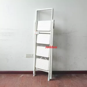Iron Flower Stand Ladder With Armrest Pull-out Bracket White