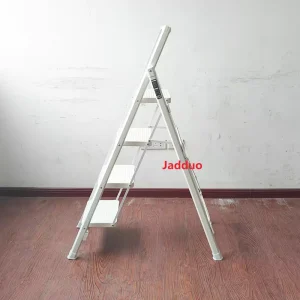 Iron Flower Stand Ladder With Armrest Pull-out Bracket White