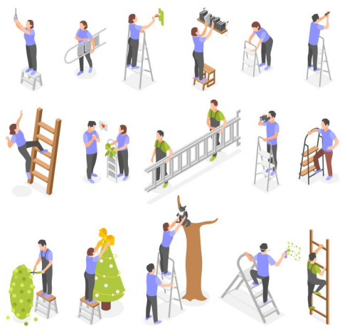 people using ladder