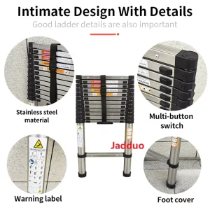 Stainless Steel Space-Saving Telescopic Ladder Step Space 30cm
