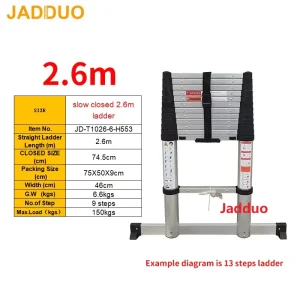 Aluminum Alloy One Time Folding Telescopic Slow Down Ladder