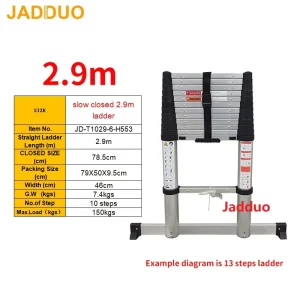 Aluminum Alloy One Time Folding Telescopic Slow Down Ladder