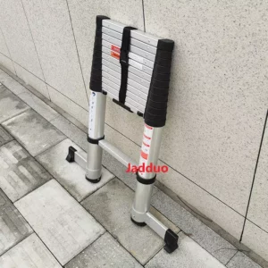 Aluminum One-Button Soft Close Telescopic Ladder with Balance Bar