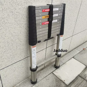 One Time Folding Slow Closed Steel Ladder 2.6/3.2/3.8m Ladder Step Space 30cm