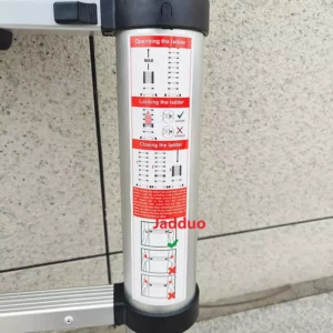Aluminum One-Button Soft Close Telescopic Ladder with Balance Bar