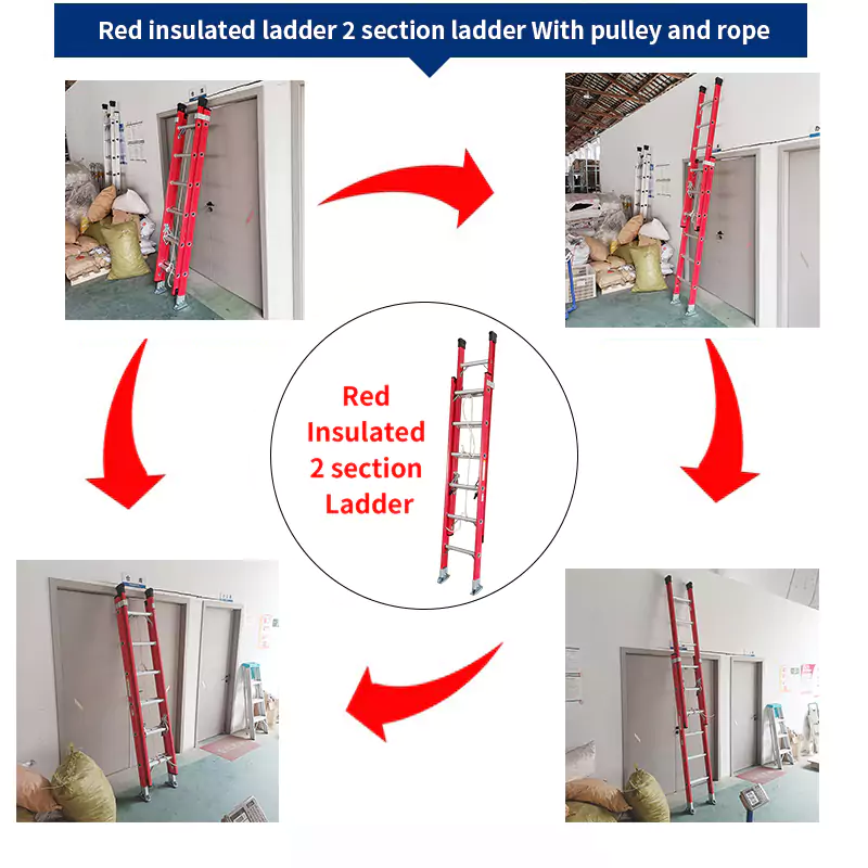 red insulated 2 section ladder