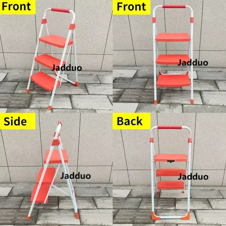 Orange White Step Steel Ladder