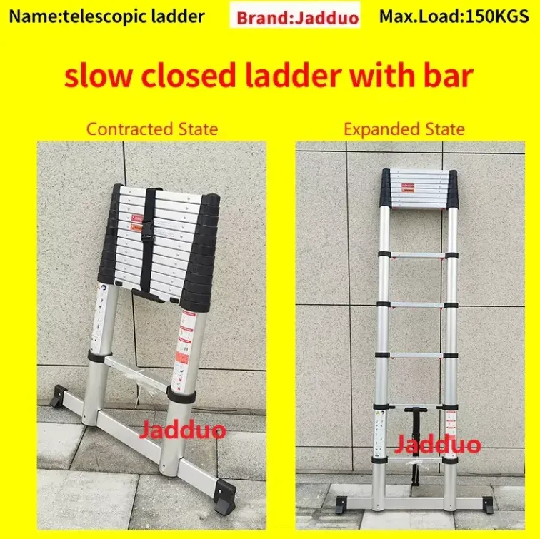 Aluminum Alloy One Time Folding Telescopic Slow Down Ladder
