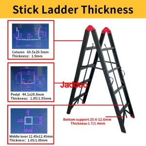 Jadduo Black Oxidized Twin-sided Stick Ladder