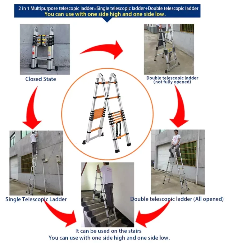 Orange Step 2 In 1 Ladder with Finger Safety Gap
