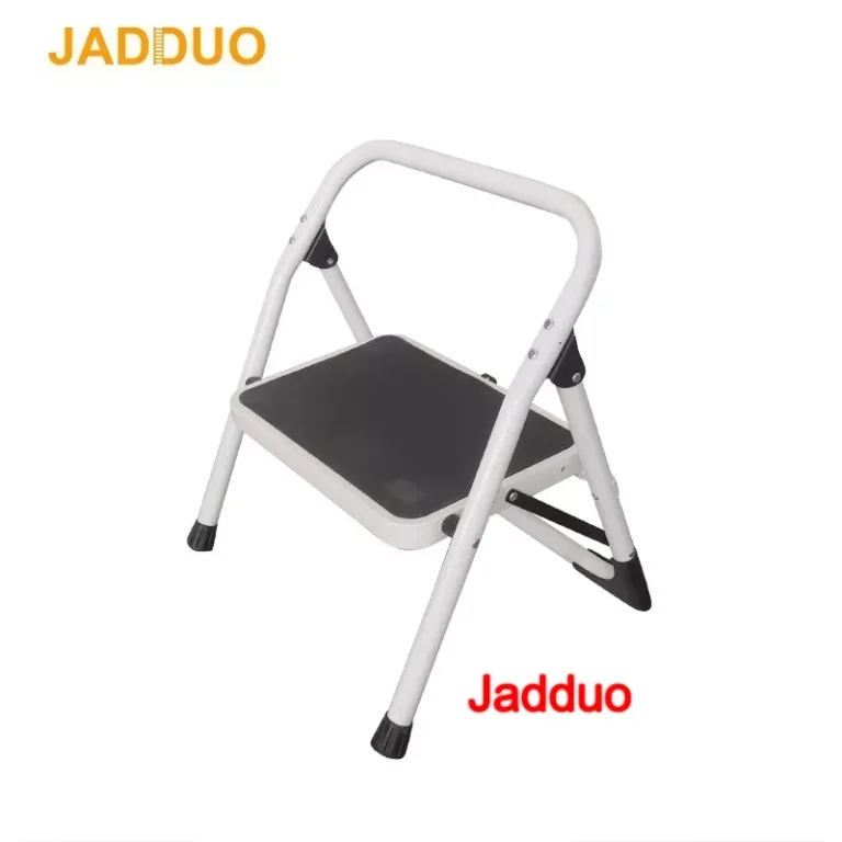steel ladder Low armrest iron round tube white one-step ladder stool