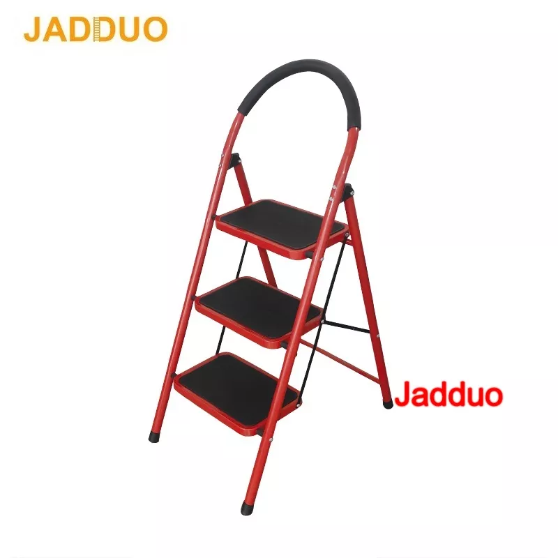 Steel household step ladder red color Step size 32x22.5cm
