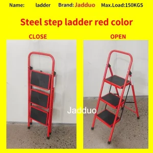 Round tube iron ladder red color Step size 30x20cm