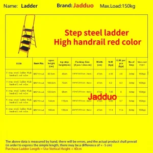 High handrail household ladder red color