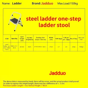 steel ladder Low armrest iron round tube white one-step ladder stool