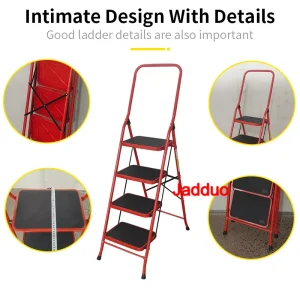 High handrail household ladder red color