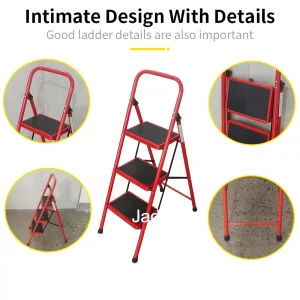 Round tube iron ladder red color Step size 30x20cm