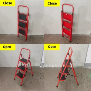 Round tube iron ladder red color Step size 30x20cm