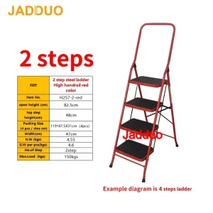 High handrail household ladder red color