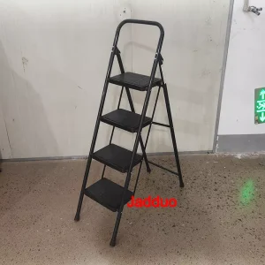 Black color round tube iron ladder Step size 30x20cm