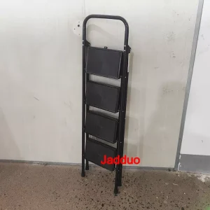 Black color round tube iron ladder Step size 30x20cm