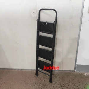 Black color round tube iron ladder Step size 30x20cm