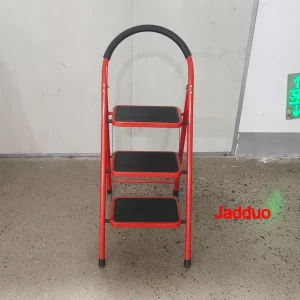 Steel household step ladder red color Step size 32x22.5cm
