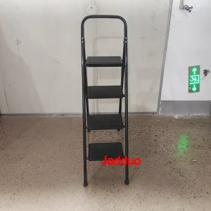Black color round tube iron ladder Step size 30x20cm