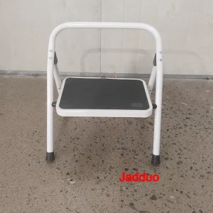 steel ladder Low armrest iron round tube white one-step ladder stool