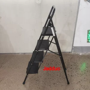 Black color round tube iron ladder Step size 30x20cm