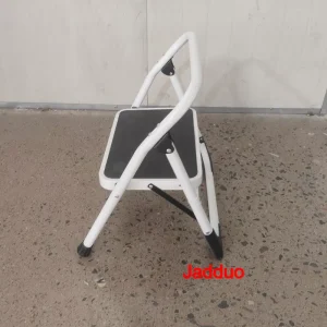 steel ladder Low armrest iron round tube white one-step ladder stool