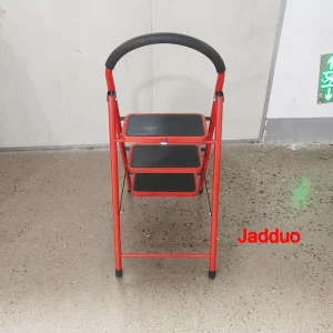 Steel household step ladder red color Step size 32x22.5cm
