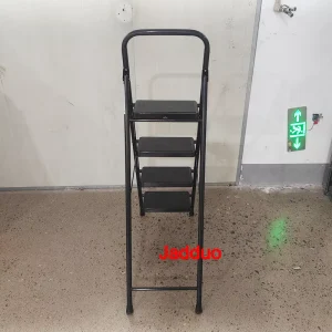 Black color round tube iron ladder Step size 30x20cm