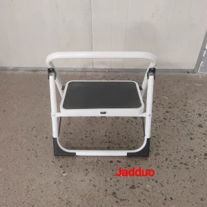 steel ladder Low armrest iron round tube white one-step ladder stool