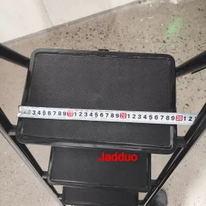 Black color round tube iron ladder Step size 30x20cm