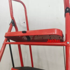 Household ladder red color with handrail
