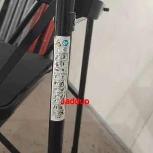 Steel household ladder black color with round handrail