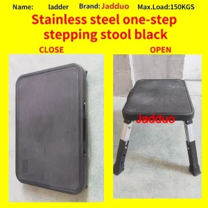black step stool ladder