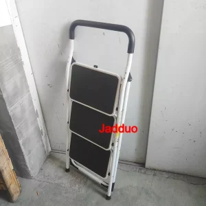 White Color Steel Folding Step Ladder Middle Handrail Home Indoor