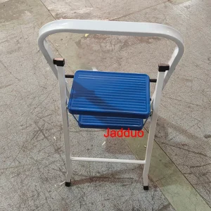 Square tube iron ladder and blue step without rubber leather