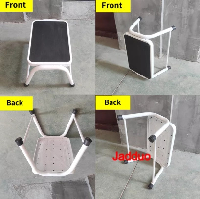 White Step Stool with Anti-Slip Sturdy and Wide Pedal